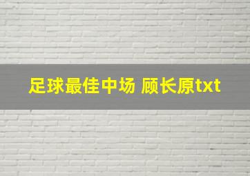 足球最佳中场 顾长原txt